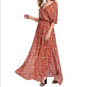 Milumia Boho Split Tie-Waist print Maxi Dress